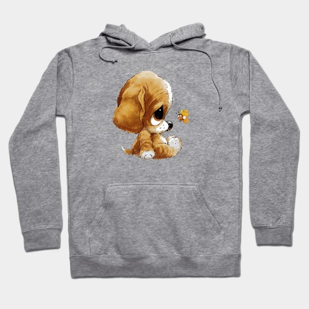 Puppy Hoodie by Mendi Art